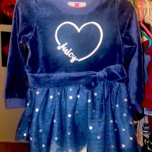 Juicy Cotutre girl 24month Tutu Dress in dark blue and silver. Never worn